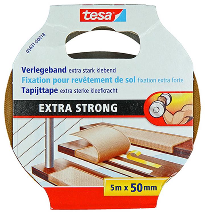 Tesa 1054487 - tapijttape extra strong 5m x 50mm | 6 stuks