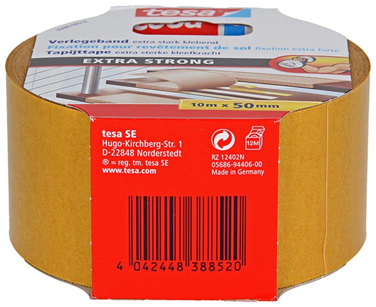 Tesa 1054488 - tapijttape extra strong 10m x 50mm | 6 stuks