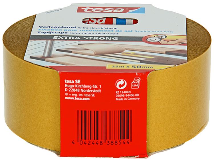 Tesa 1054489 - tapijttape extra strong 25m x 50mm | 6 stuks