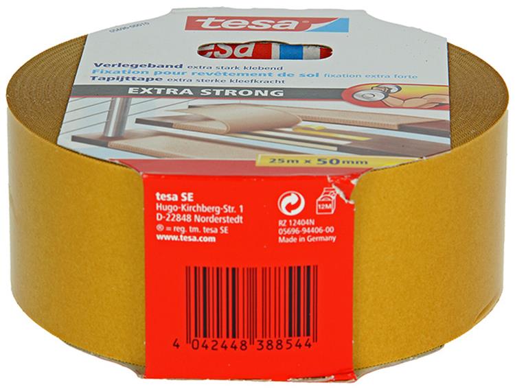 Tesa 1054489 - tapijttape extra strong 25m x 50mm | 6 stuks