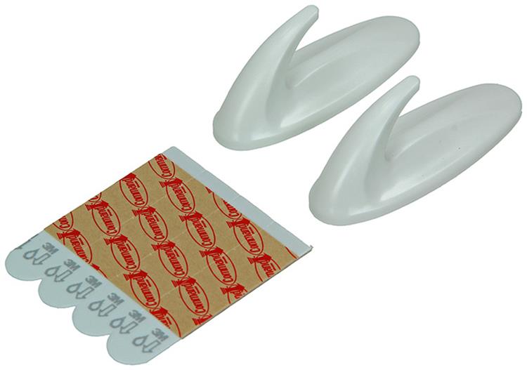 3m command™ designer haak met waterbestendige strips 17081b, medium, 2hks+4s pak
