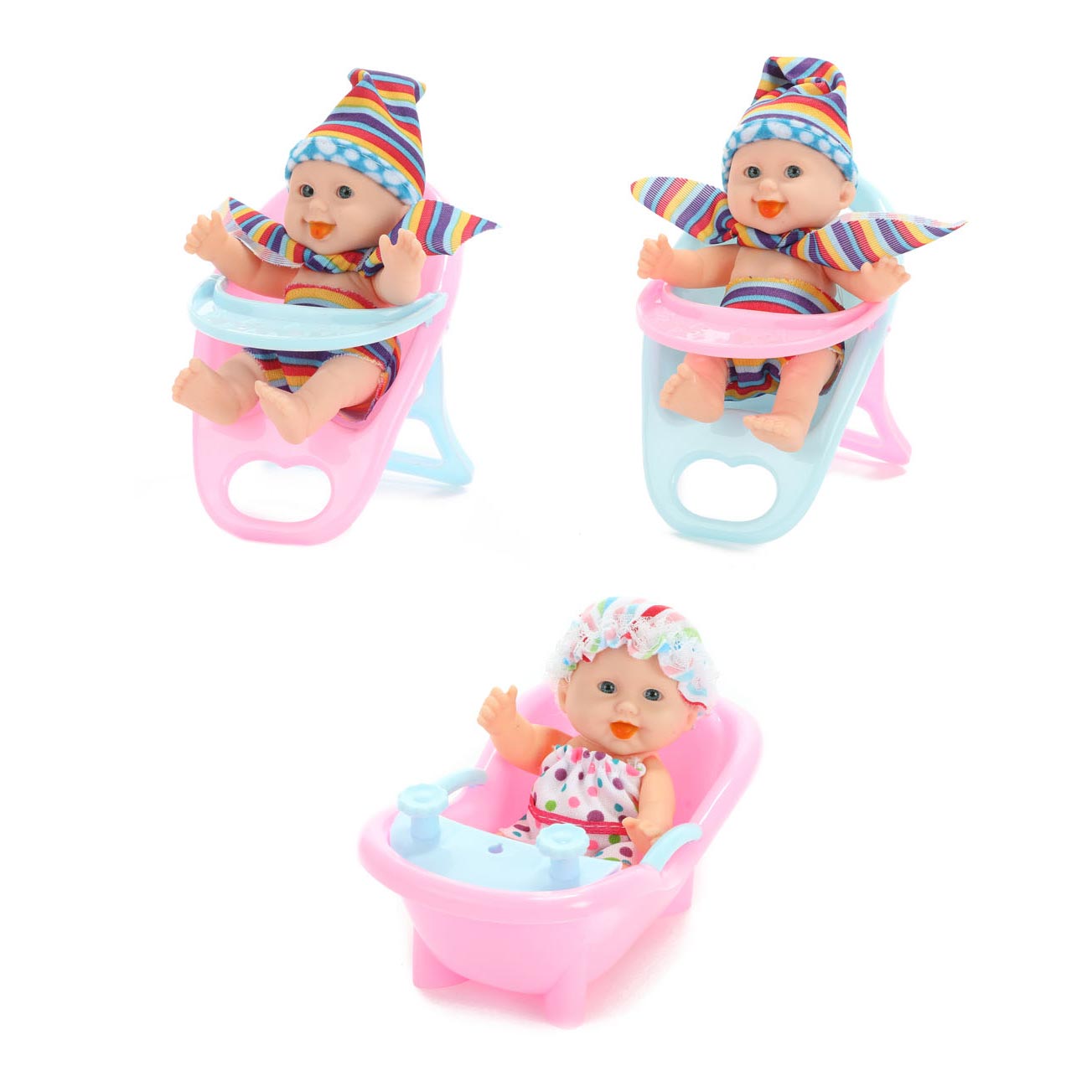 Beau baby mini babypop zittend, 12cm