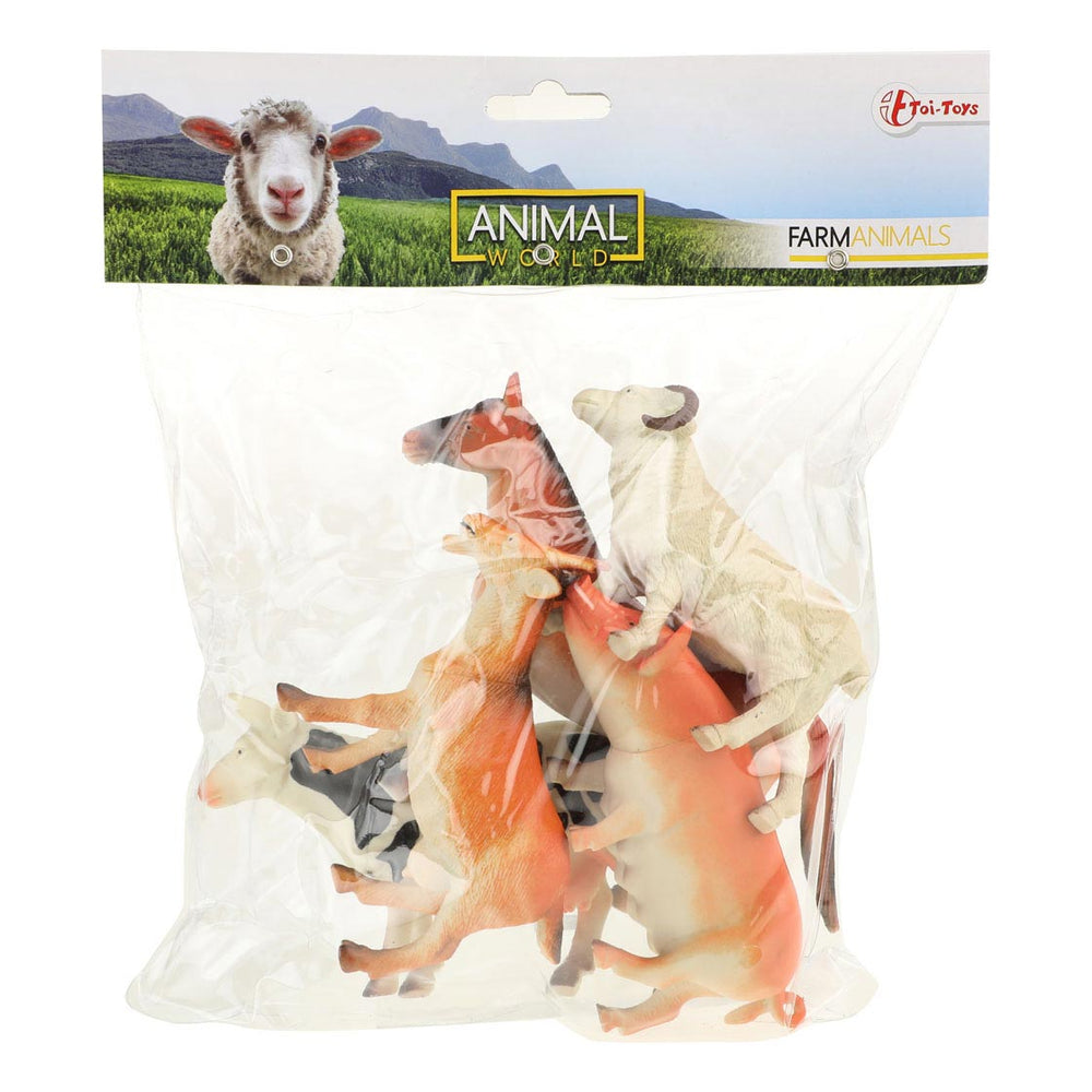 Toi-toys animal world boederijdieren deluxe, 5st.