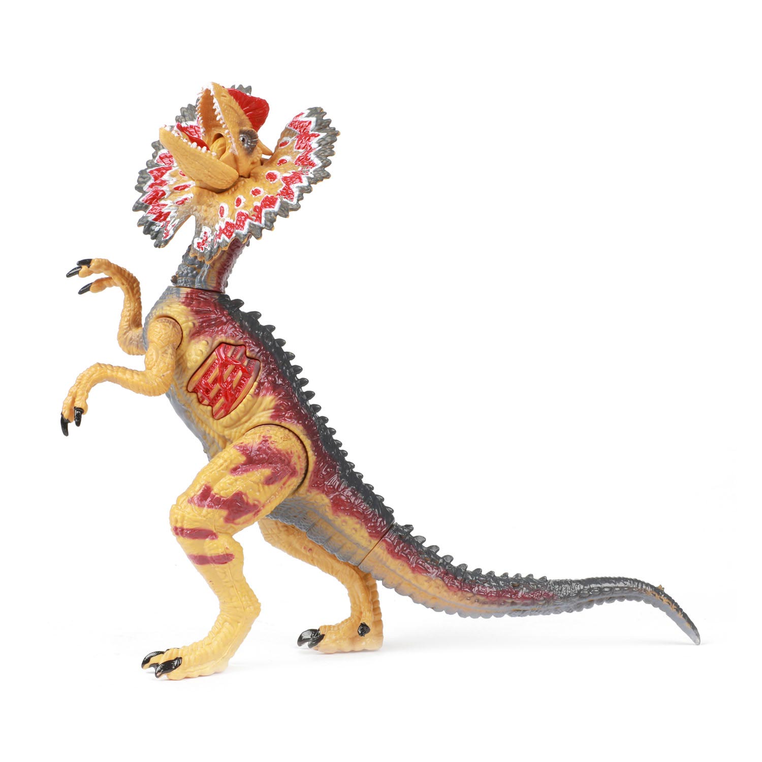 Wereld van dinosaurussen dilophosaurus, beweegbare dino met geluid