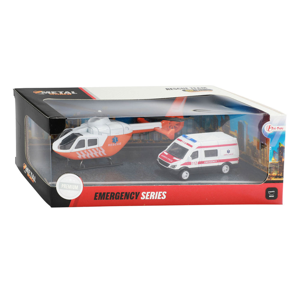 Metalen Traumahelikopter en Ambulance Oranje