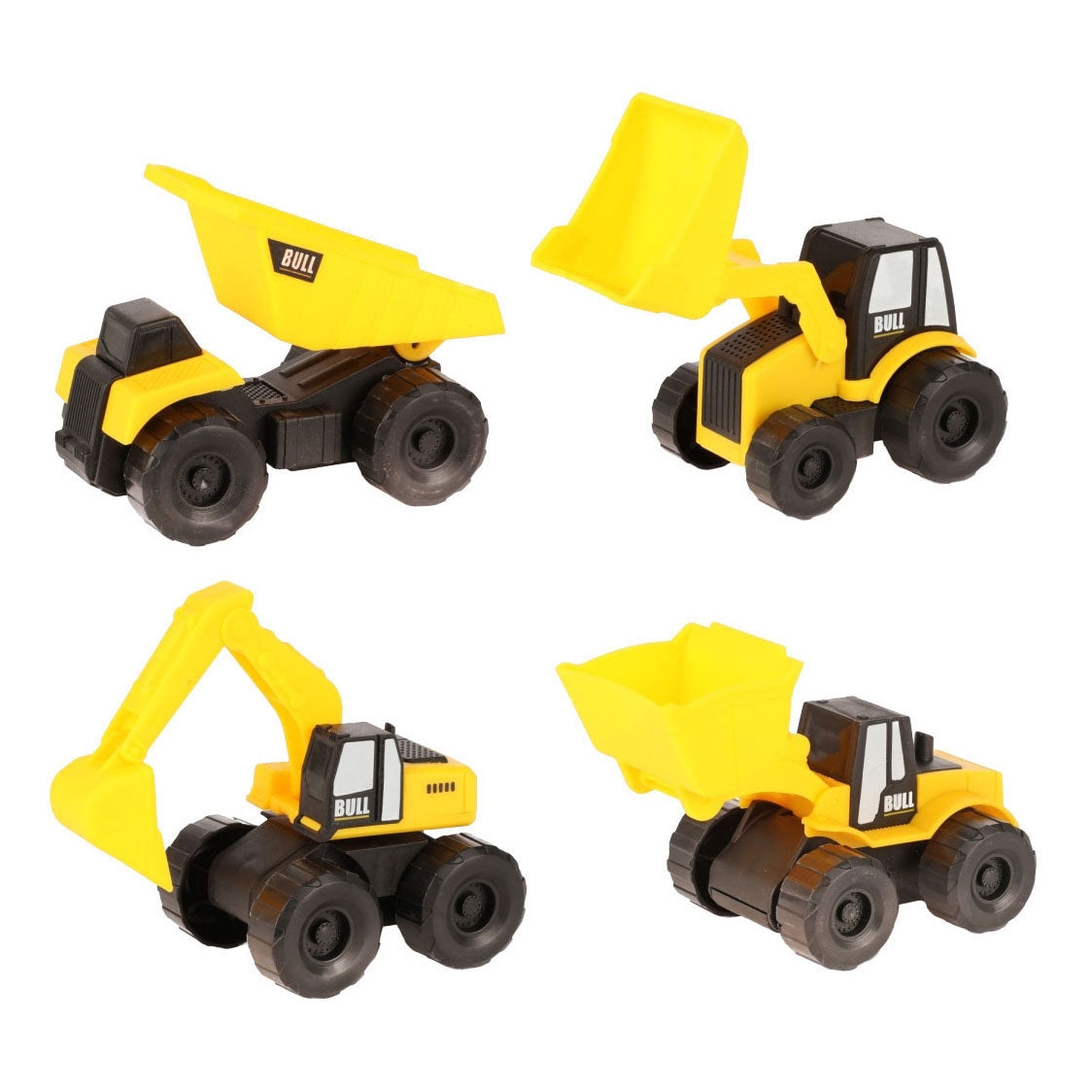 Auto's vrachtwagens set bouwvoertuigen 4 stuks