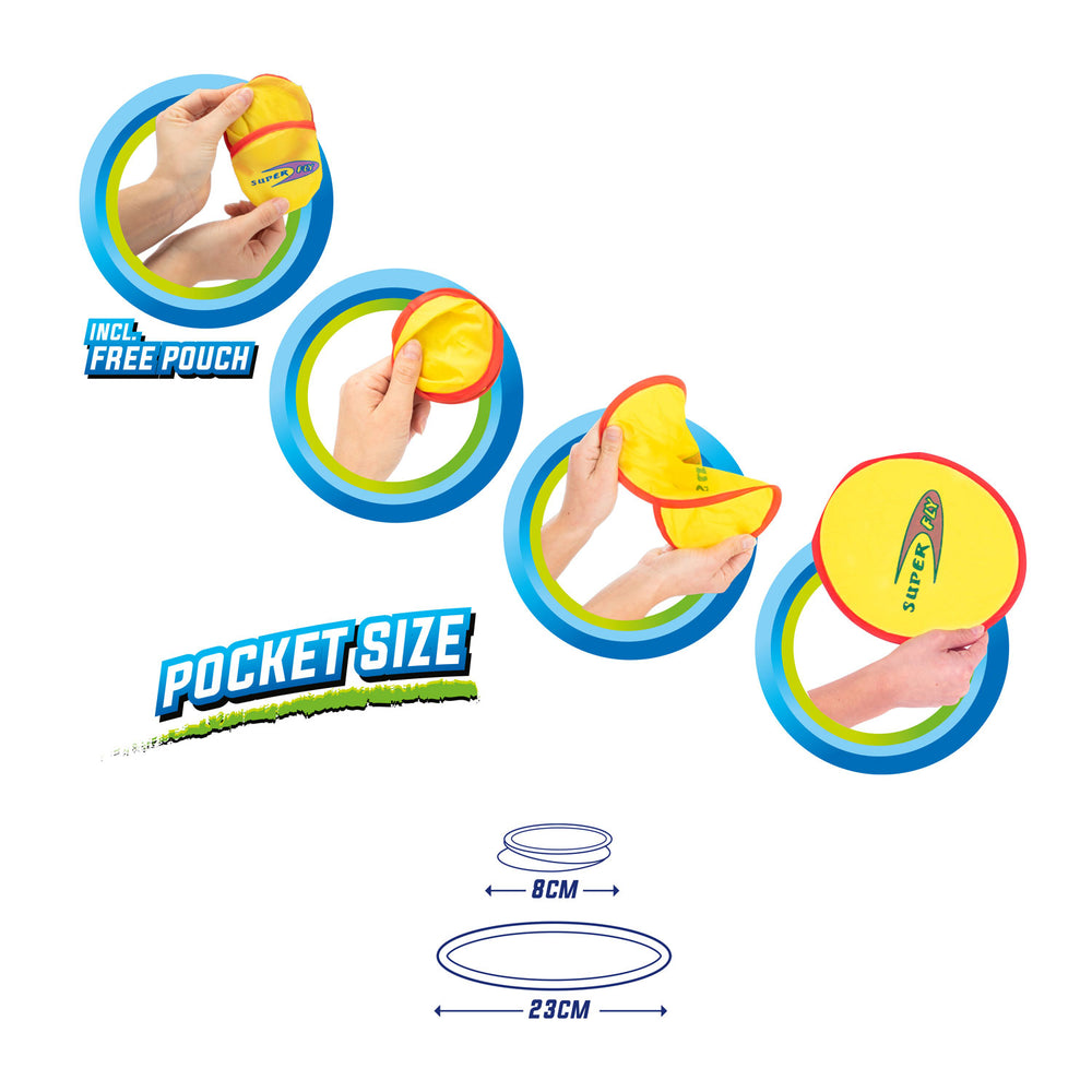 Toi-toys luchtopvouwbare pocketfrisbee met hoesje