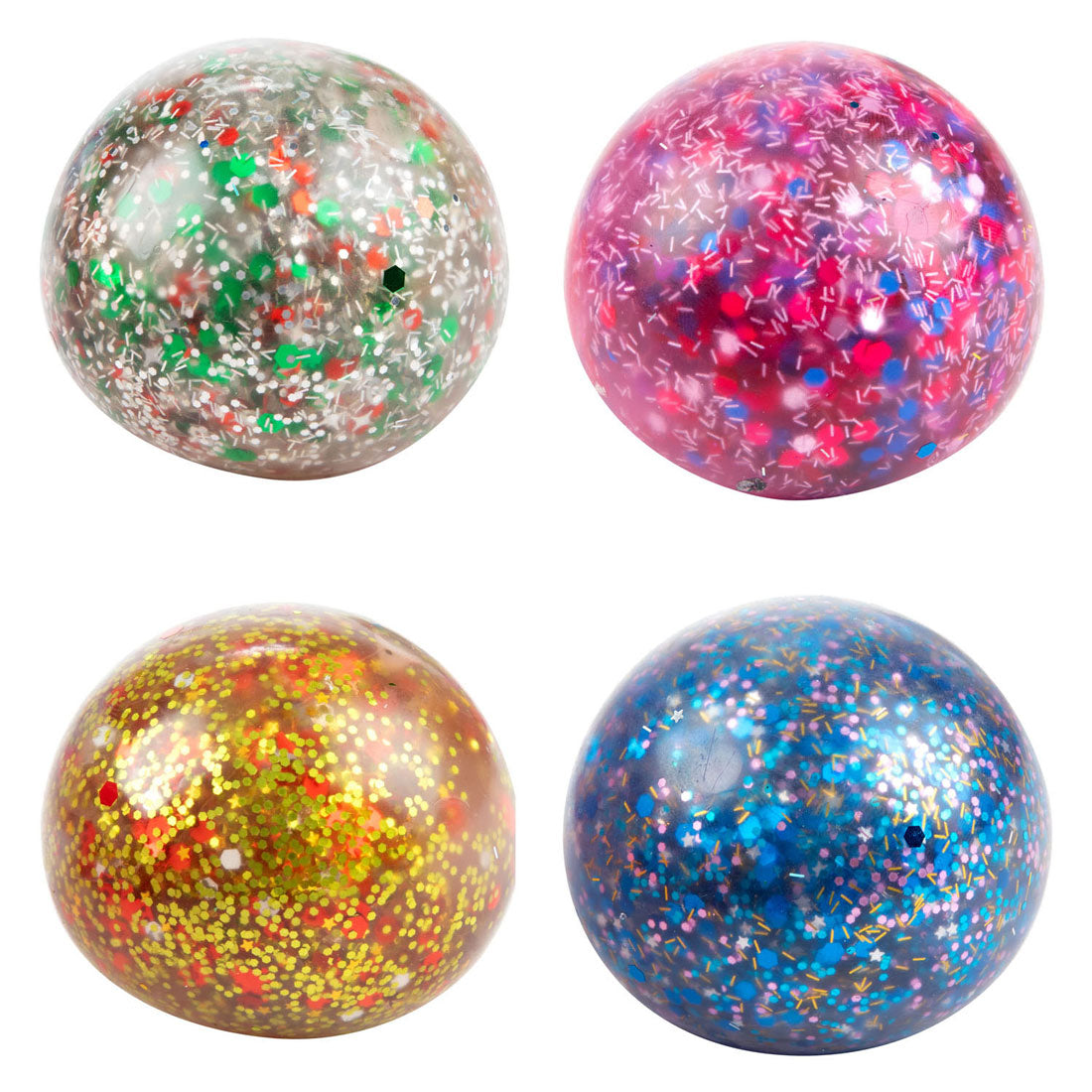 Toi-toys leuke knijpbal nacht gevuld met glittergel, 6cm
