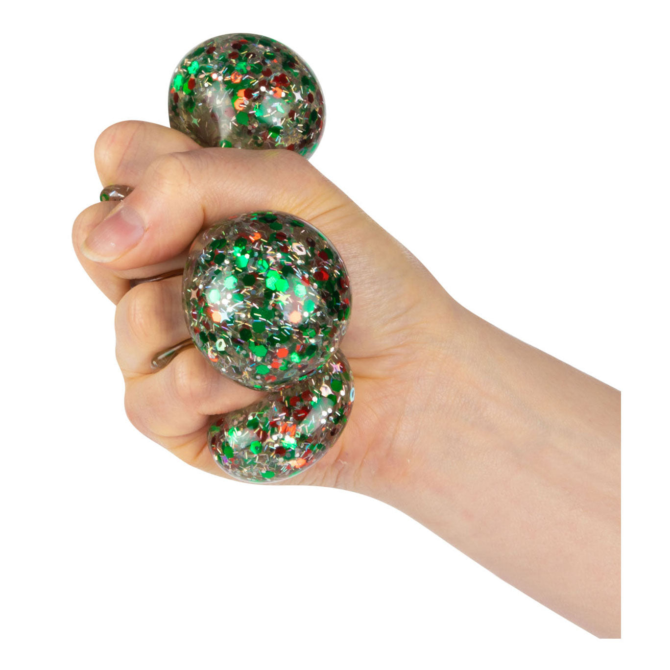 Toi-toys leuke knijpbal nacht gevuld met glittergel, 6cm