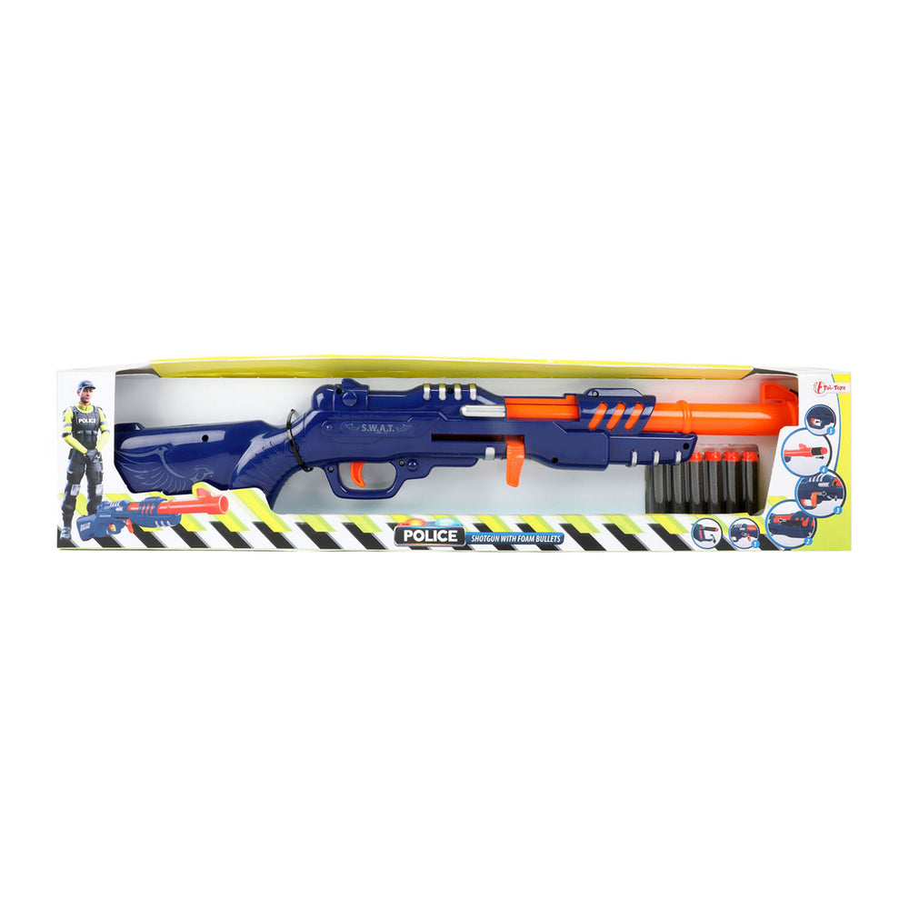 Toi-toys politiegeweer blauw met 6 schuimpijlen
