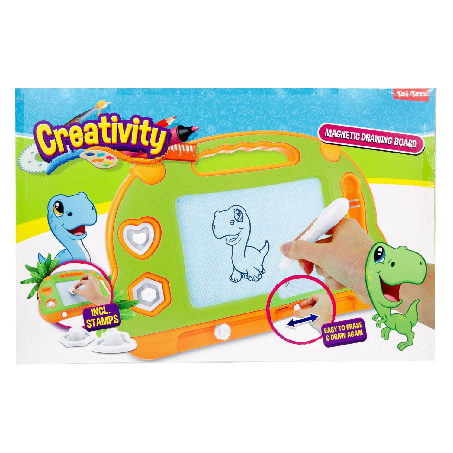 Toi-toys creativiteit magnetisch tekenbord met pen en vormen