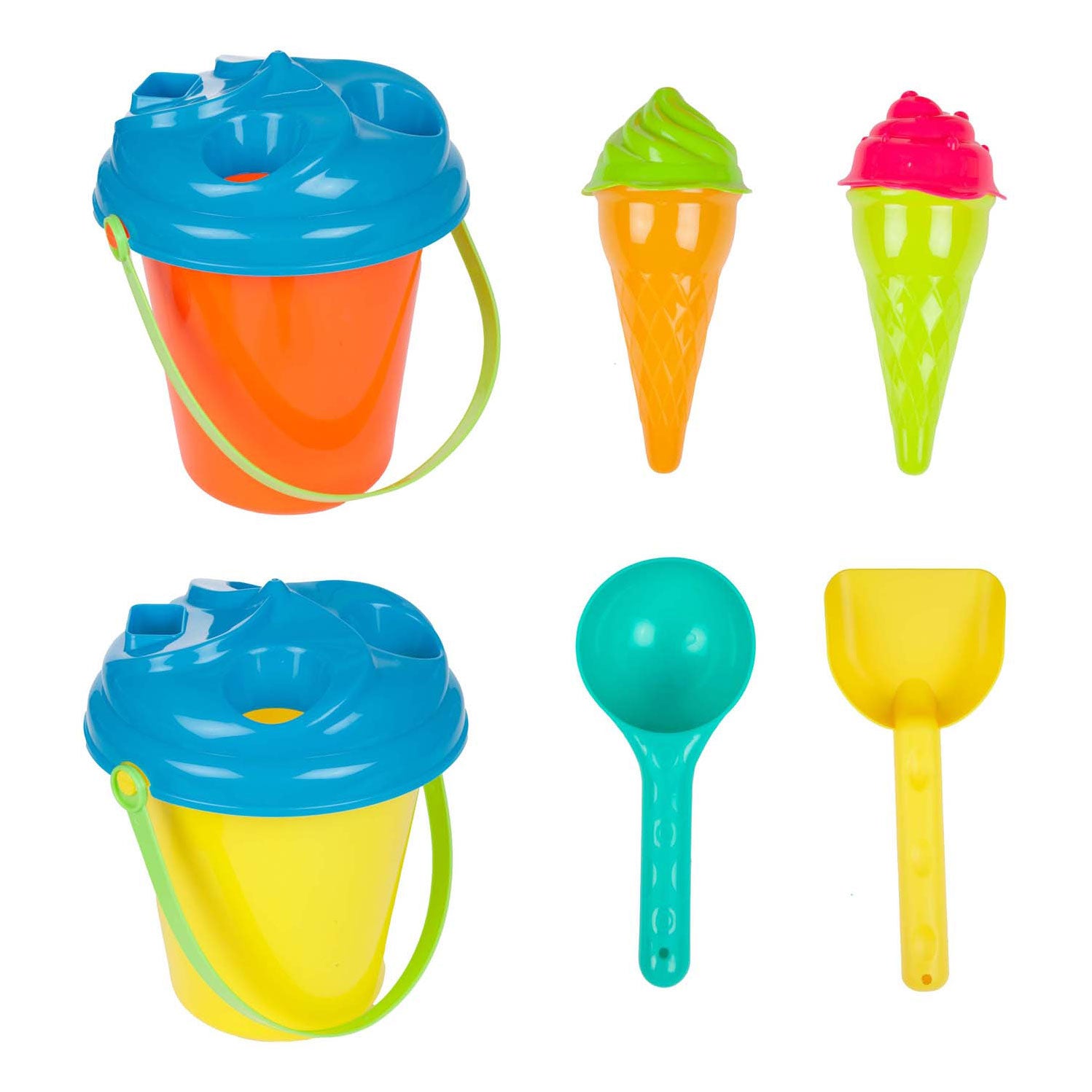 Toi-toys speelstrandset emmer en ijsvormen, 8dlg.