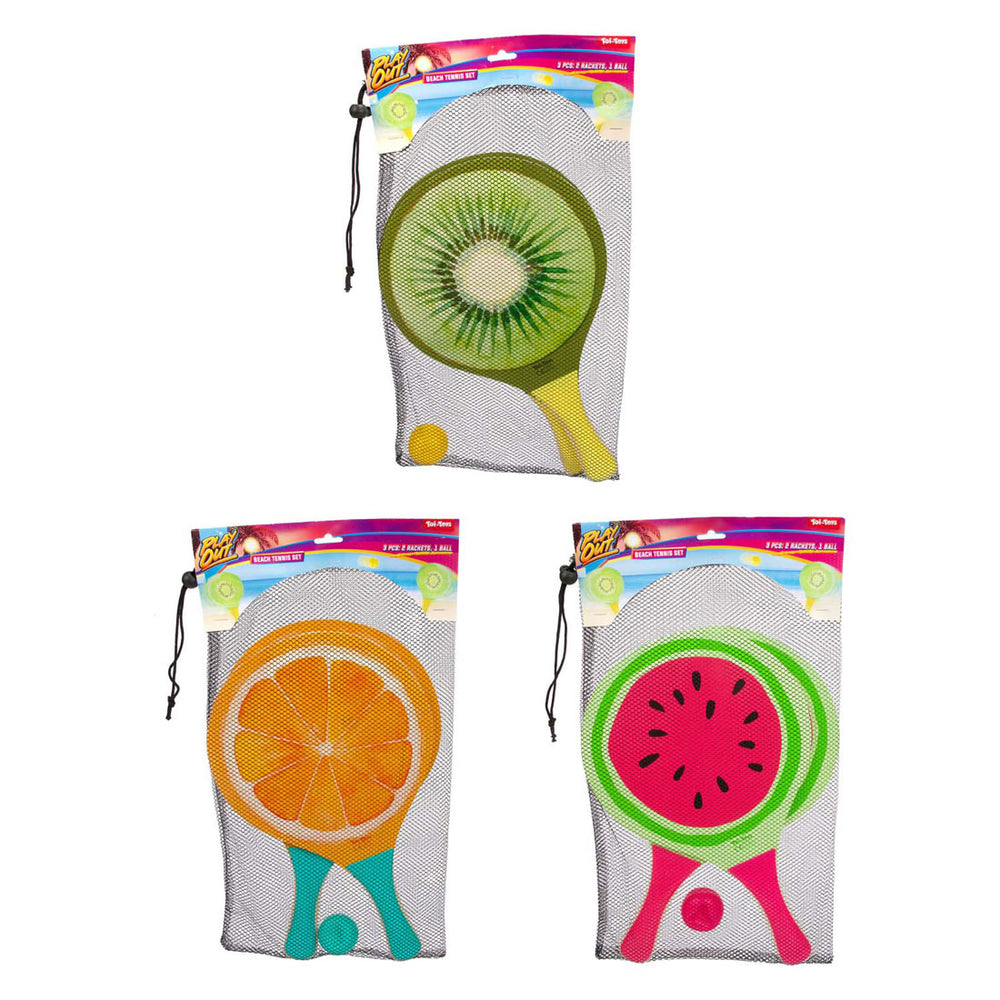 Toi-toys strandtennisset fruit, 3dlg.