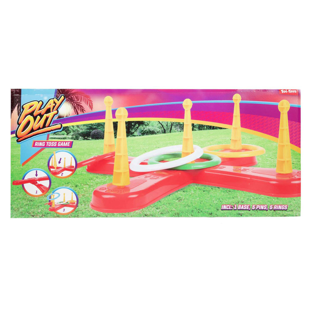 Toi-toys speelt ringwerpspel helder met 5 ringen