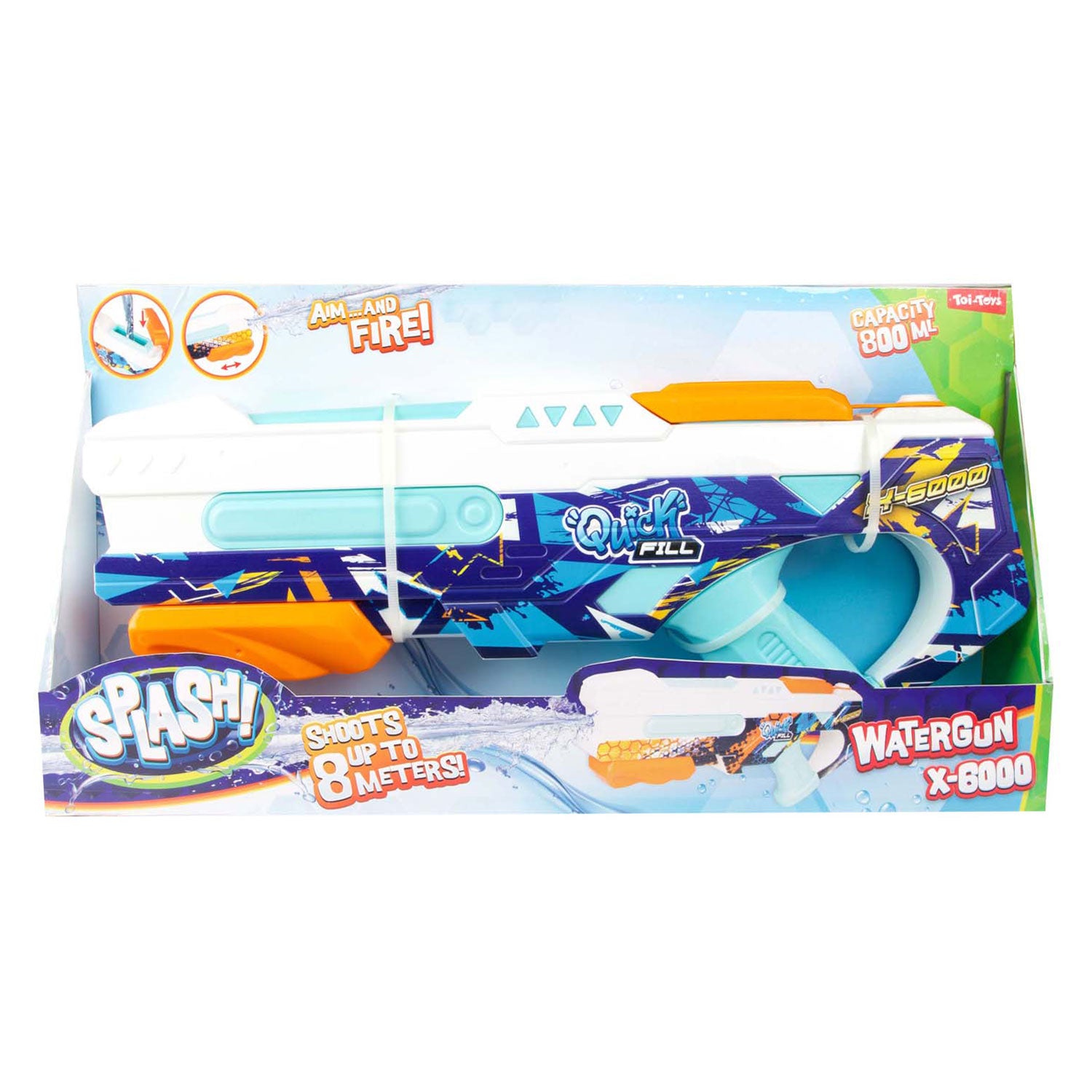 Toi-toys splash waterpistool snel vullen x6000