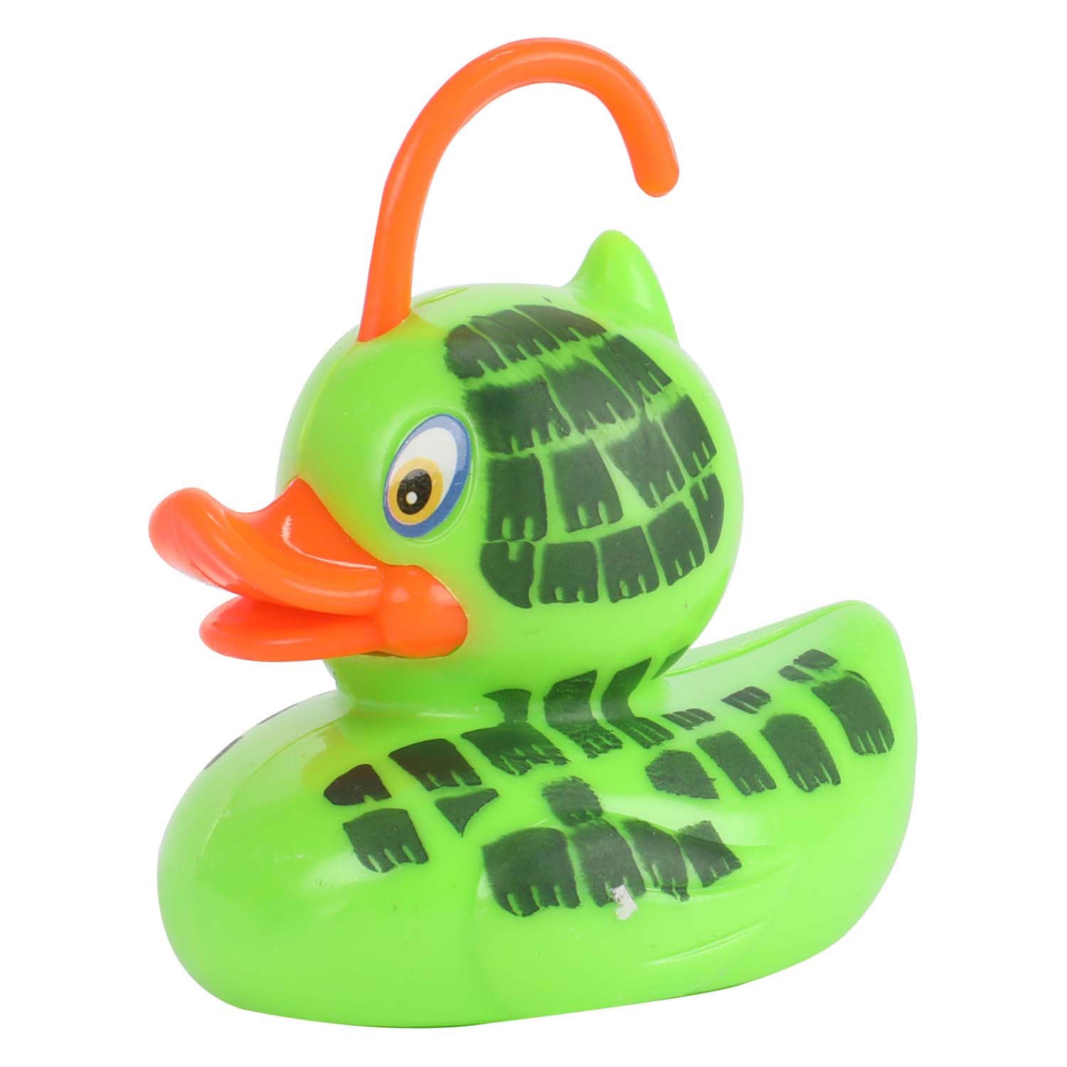 Toi-toys speelt visspel vang de eend met hengel en net