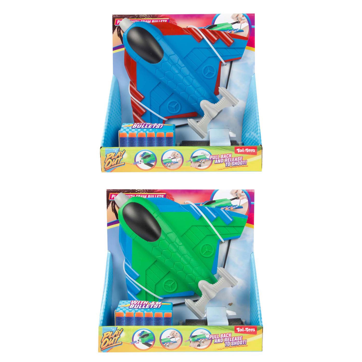 Toi-toys speelt vliegtuigschieter met 16 schuimpijlen