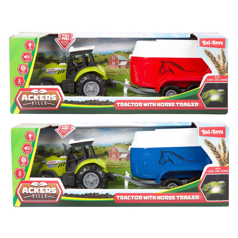 Toi-toys ackers ville tractor en aanhanger met licht en geluid, 10cm