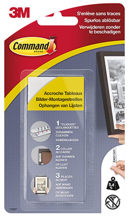 3m 1006181 - vastklikstrips smalle lijst | 10 stuks