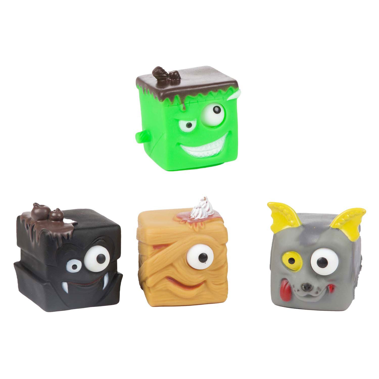 Toi-toys leuke knijpkubusmonster puiloog, 5cm