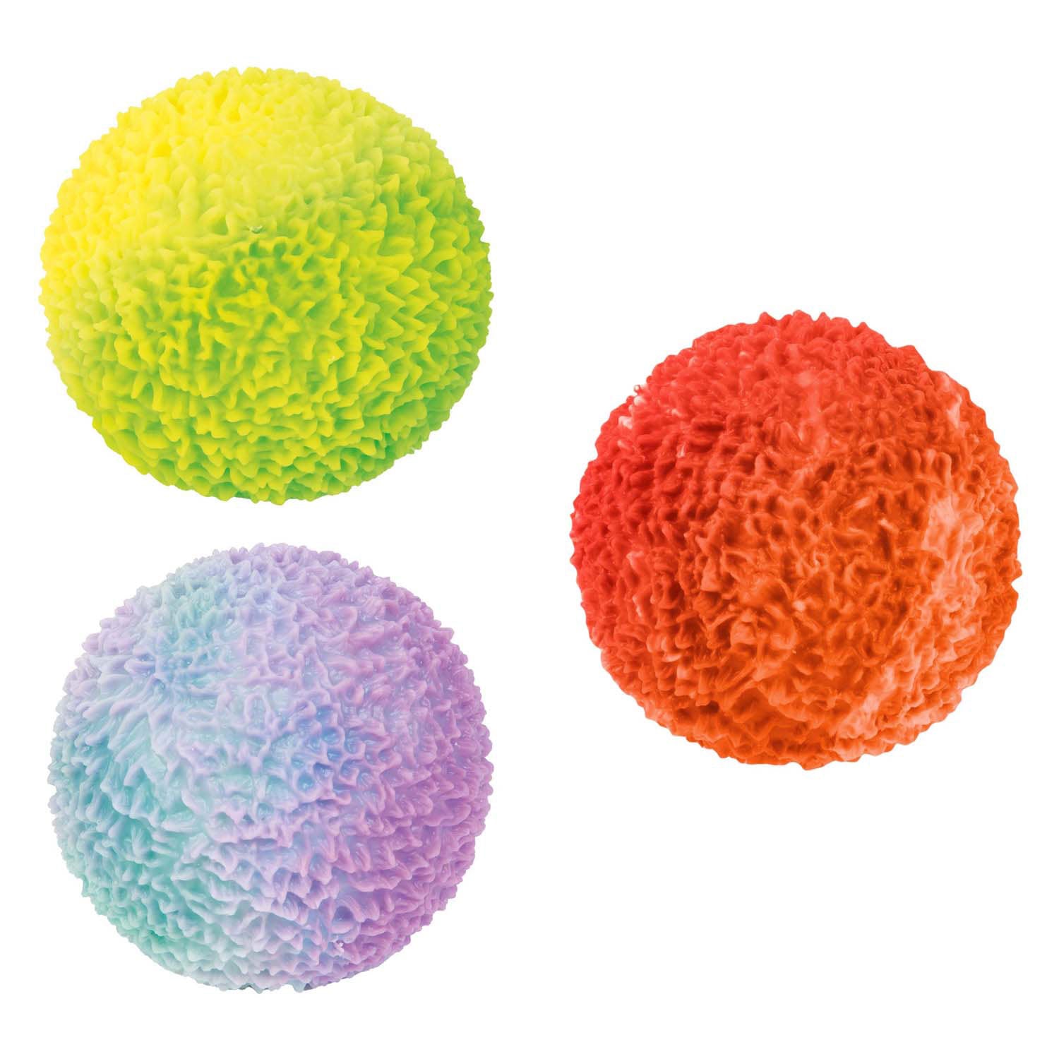 Toi-toys leuke textuurknijpbal mosgevuld met schuim, 8cm