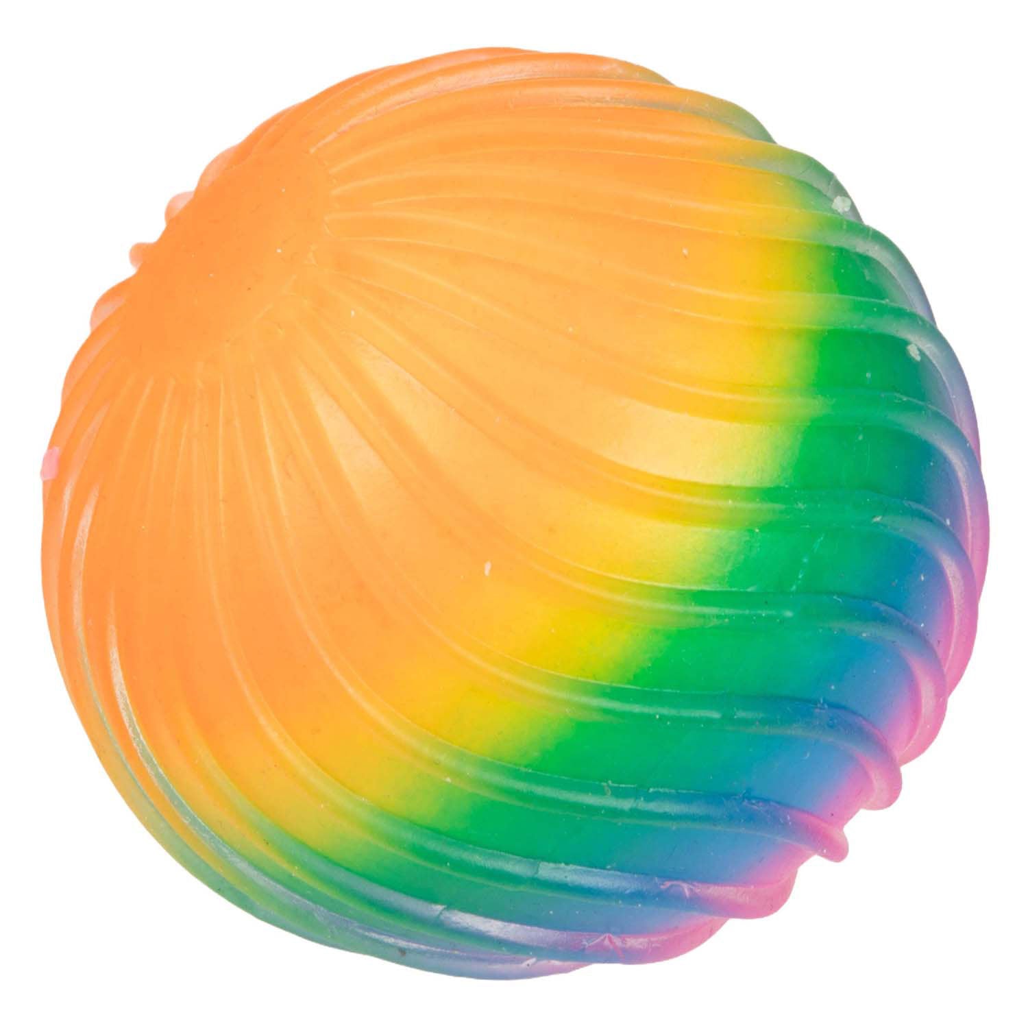 Toi-toys fun textuurknijpbal regenboogribbels foam, 7cm