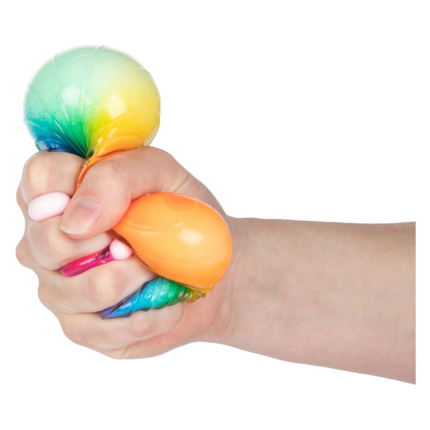 Toi-toys fun textuurknijpbal regenboogribbels foam, 7cm