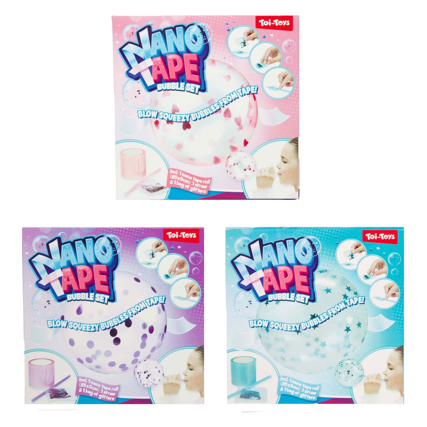 Toi-toys nano tape bubble met glitters (diy) 3ass