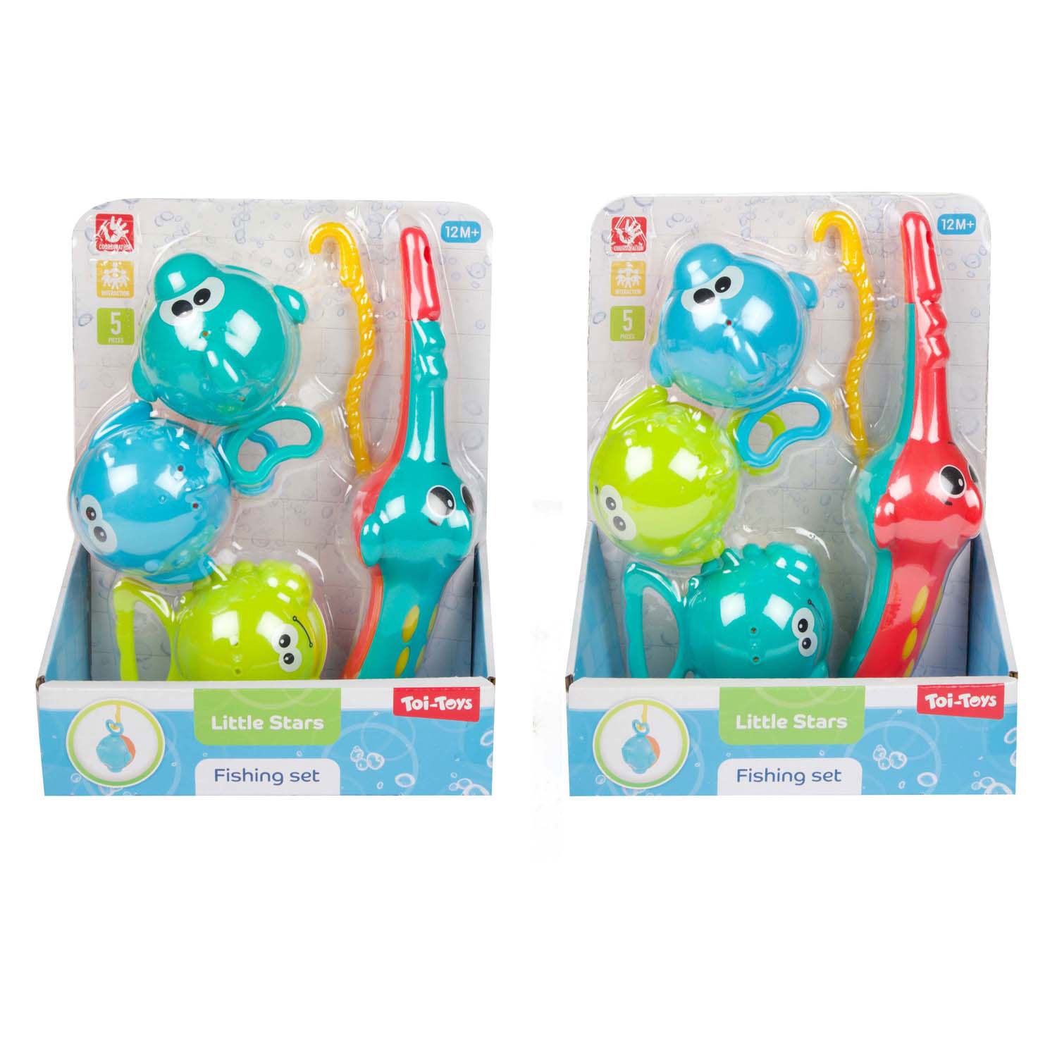 Toi-toys kleine sterren badspeelgoed vishengel met 3 vissen, 4dlg.