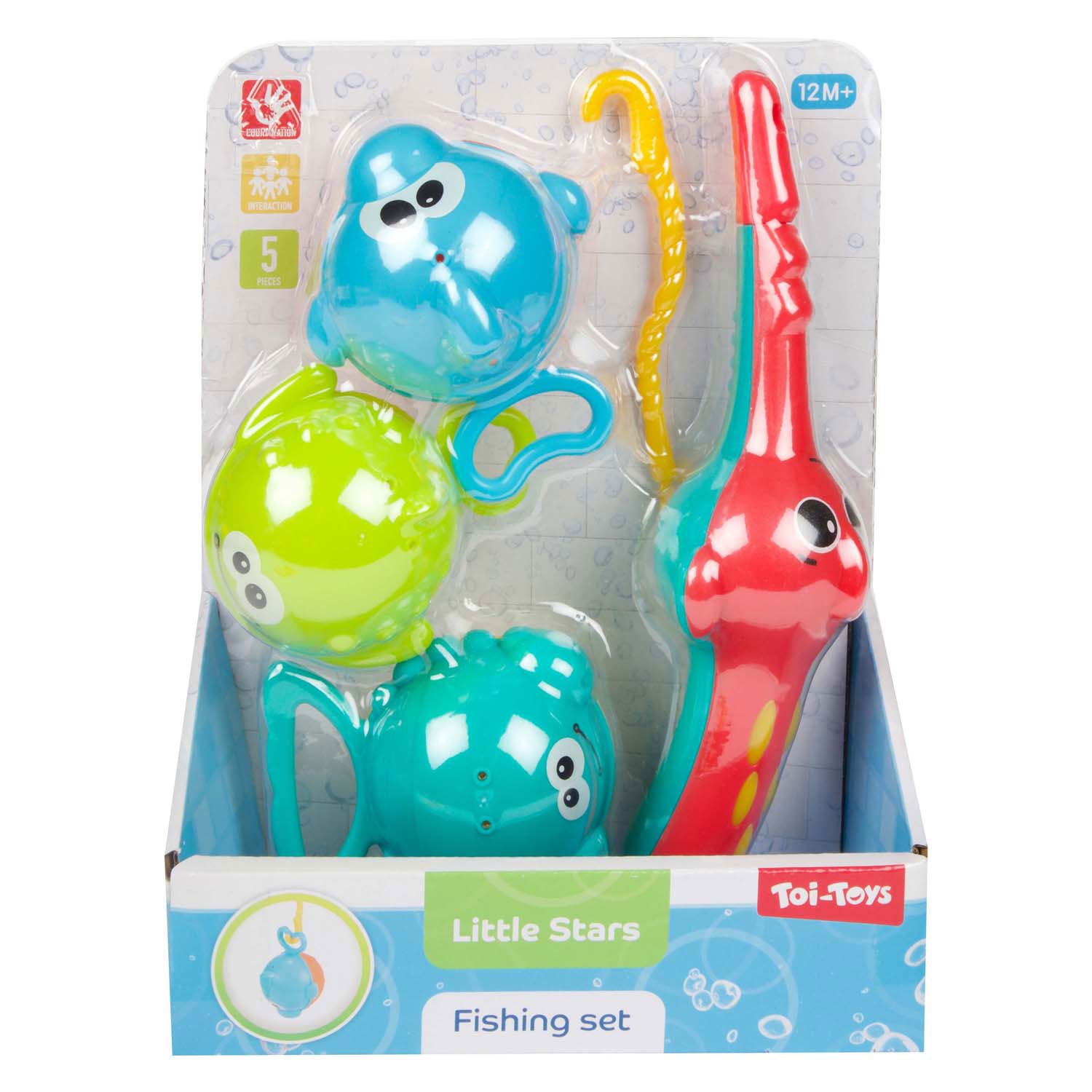 Toi-toys kleine sterren badspeelgoed vishengel met 3 vissen, 4dlg.