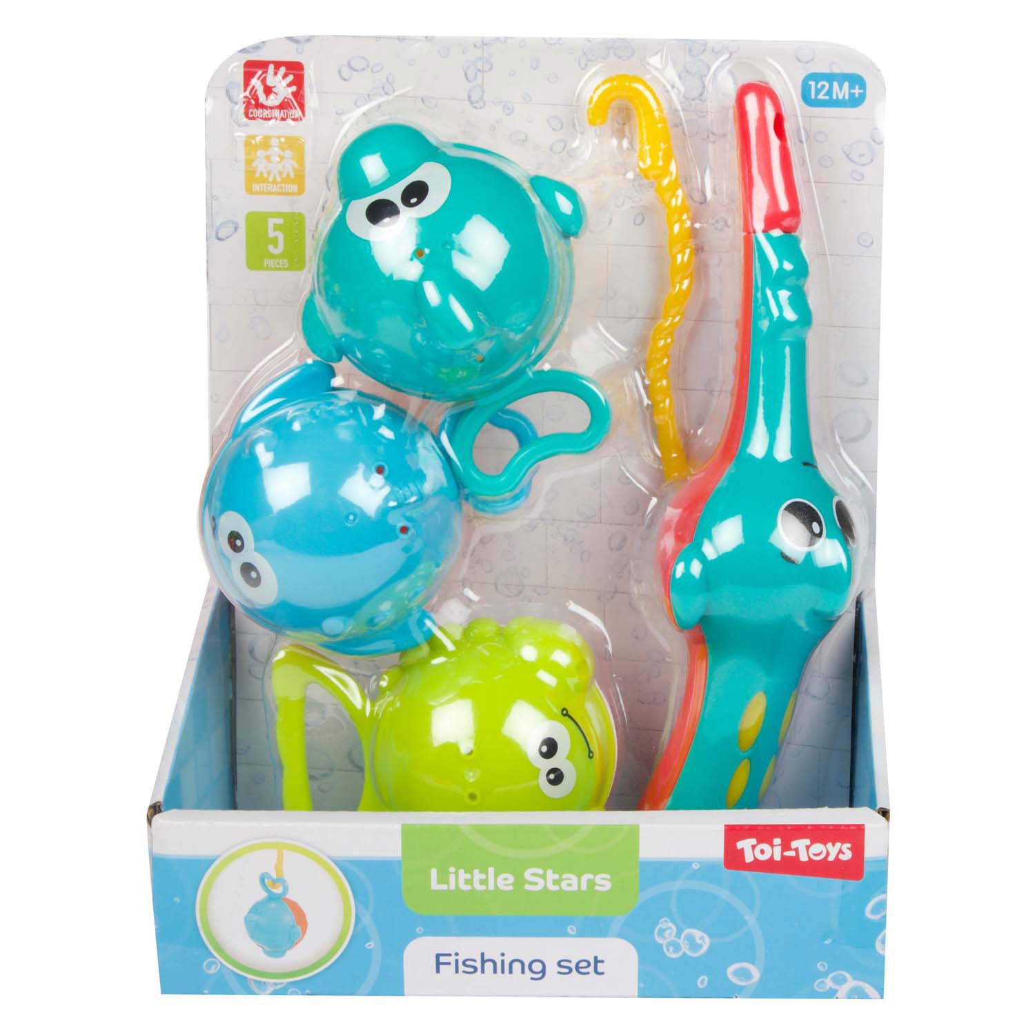 Toi-toys kleine sterren badspeelgoed vishengel met 3 vissen, 4dlg.