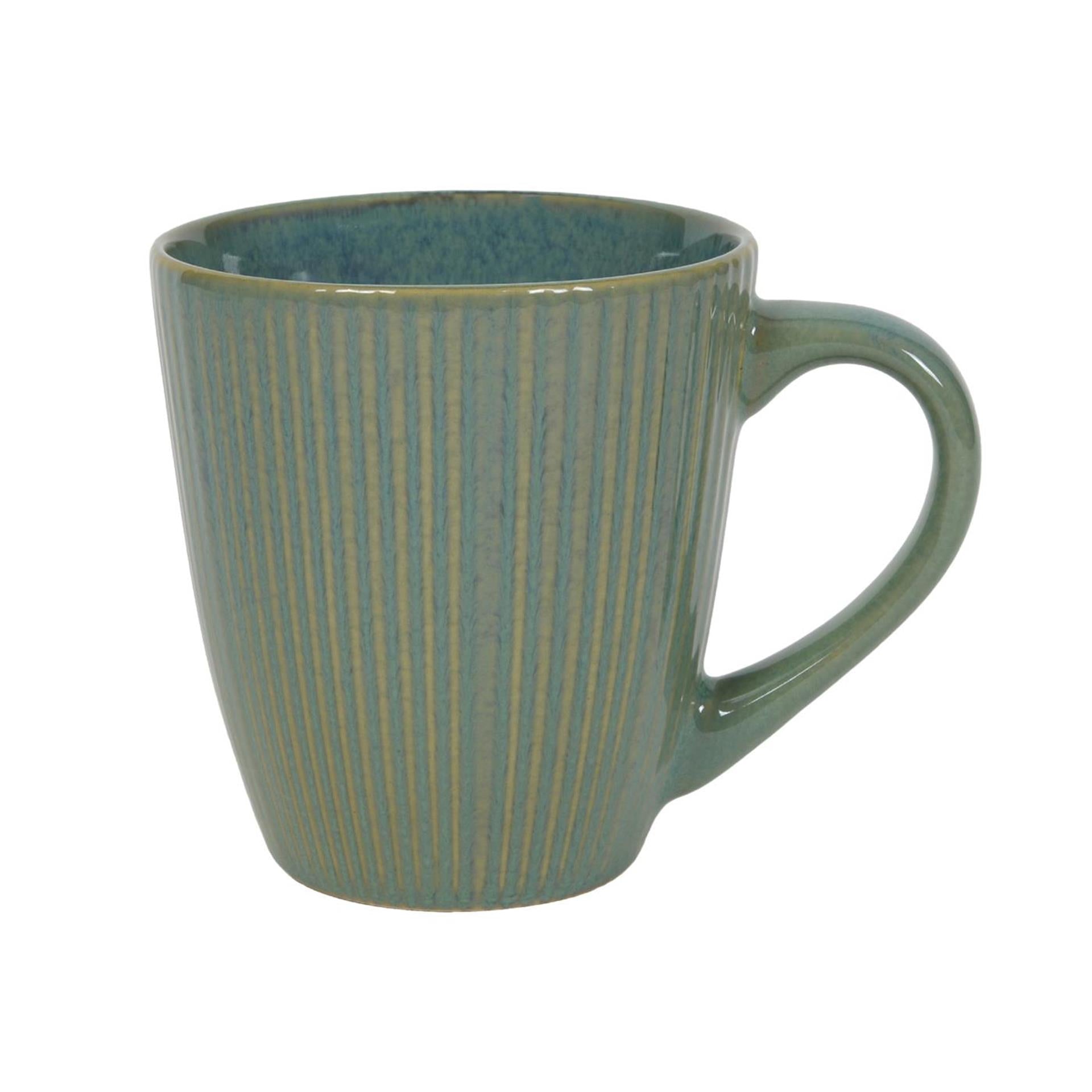 Koffiemok lines ocean blauw groen 340ml
