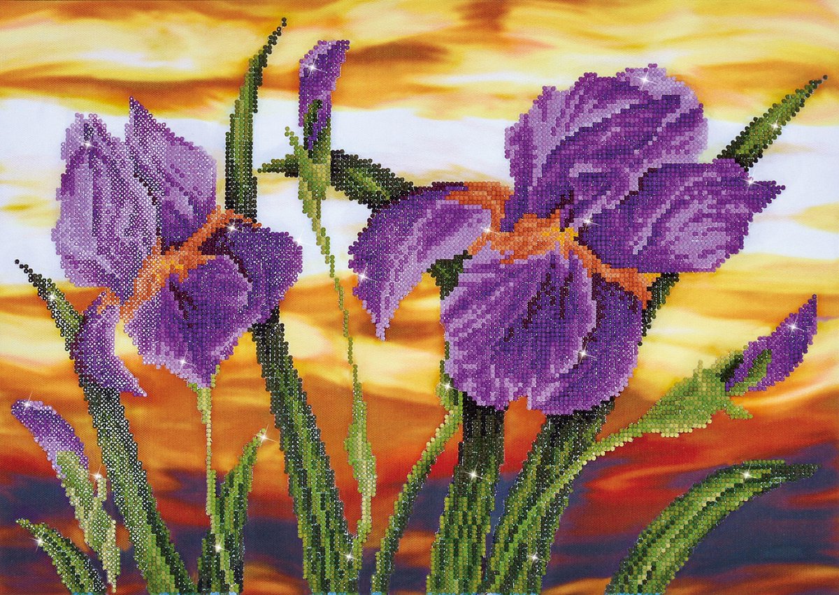 Brandunit diamant schilderij - diamond dotz iris zonsondergang - 52x37 cm