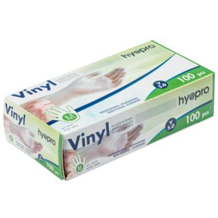 Hy@pro 1066458 - handschoen vinyl medium ongepoederd doos 100st | 5 stuks