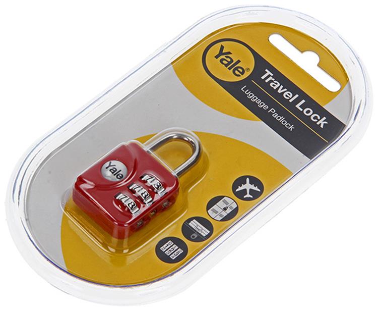 Yale 1018567 - bagage-cijferhangslot rood yp1 28 121 1r 28mm | 6 stuks