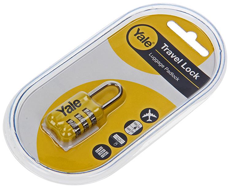 Yale 1018571 - bagage-cijferhangslot geel yp2 23 128 1y 23mm | 6 stuks