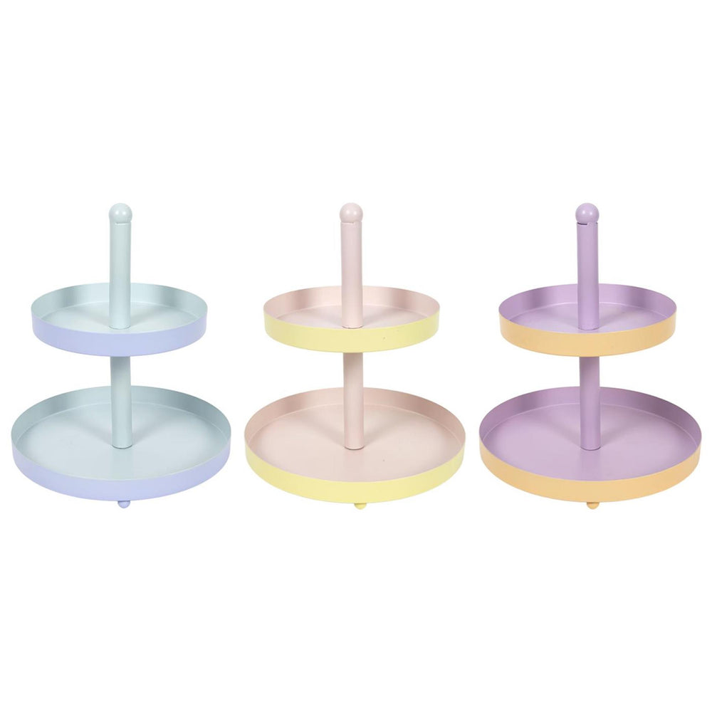 Etagere 2-tone metaal 2-laags ã˜20xh23cm 3 assorti