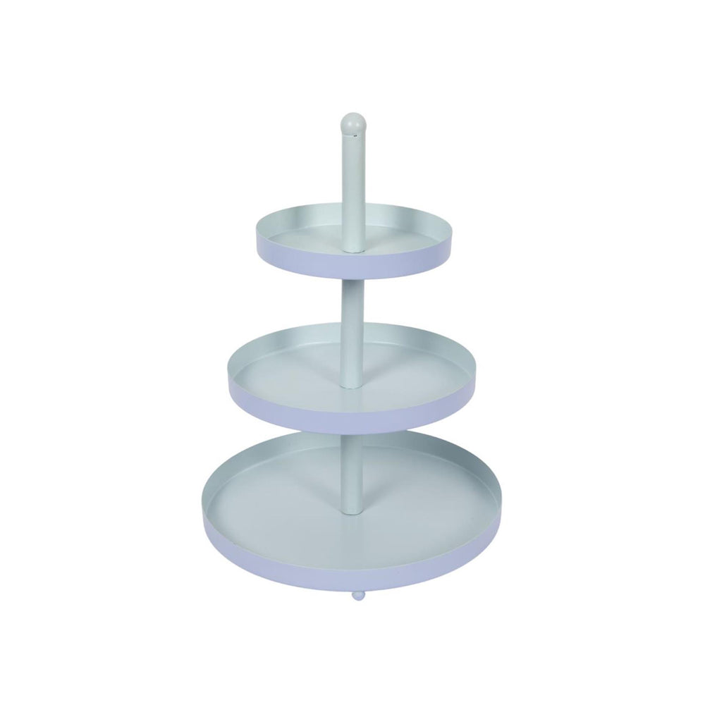 Etagere metaal 3-laags blauw-munt ã˜25xh35cm