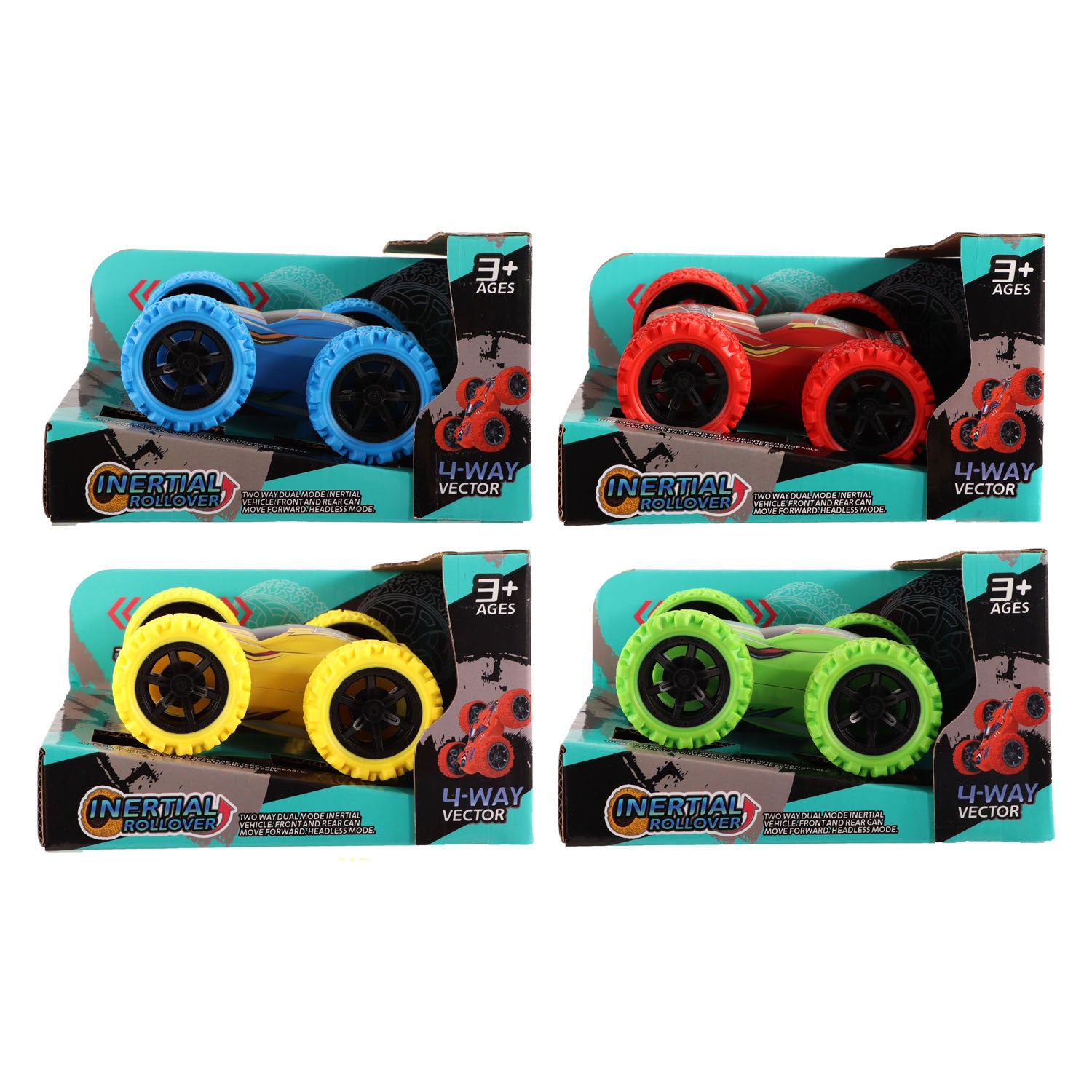 Jono Toys omkeerbare stuntauto met frictie, 12cm