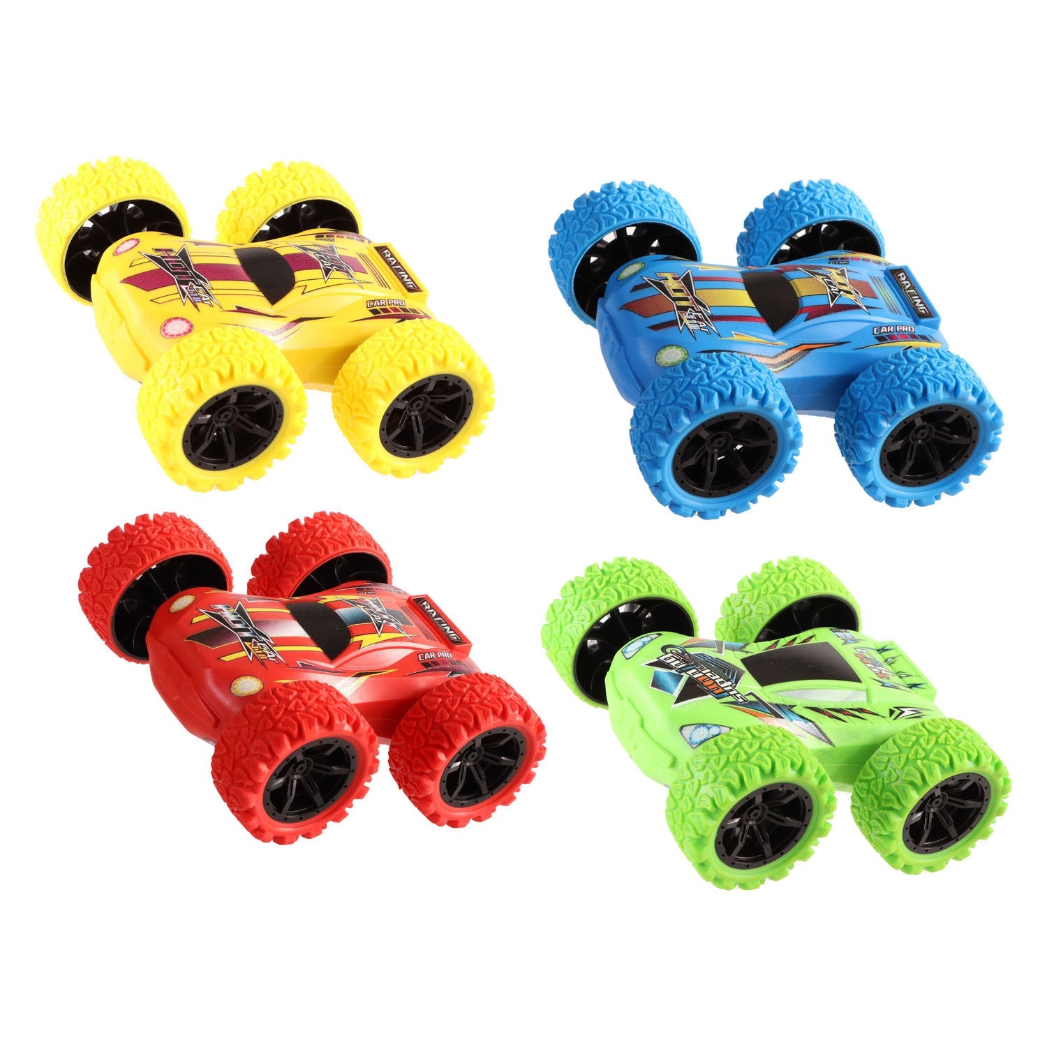 Jono Toys omkeerbare stuntauto met frictie, 12cm