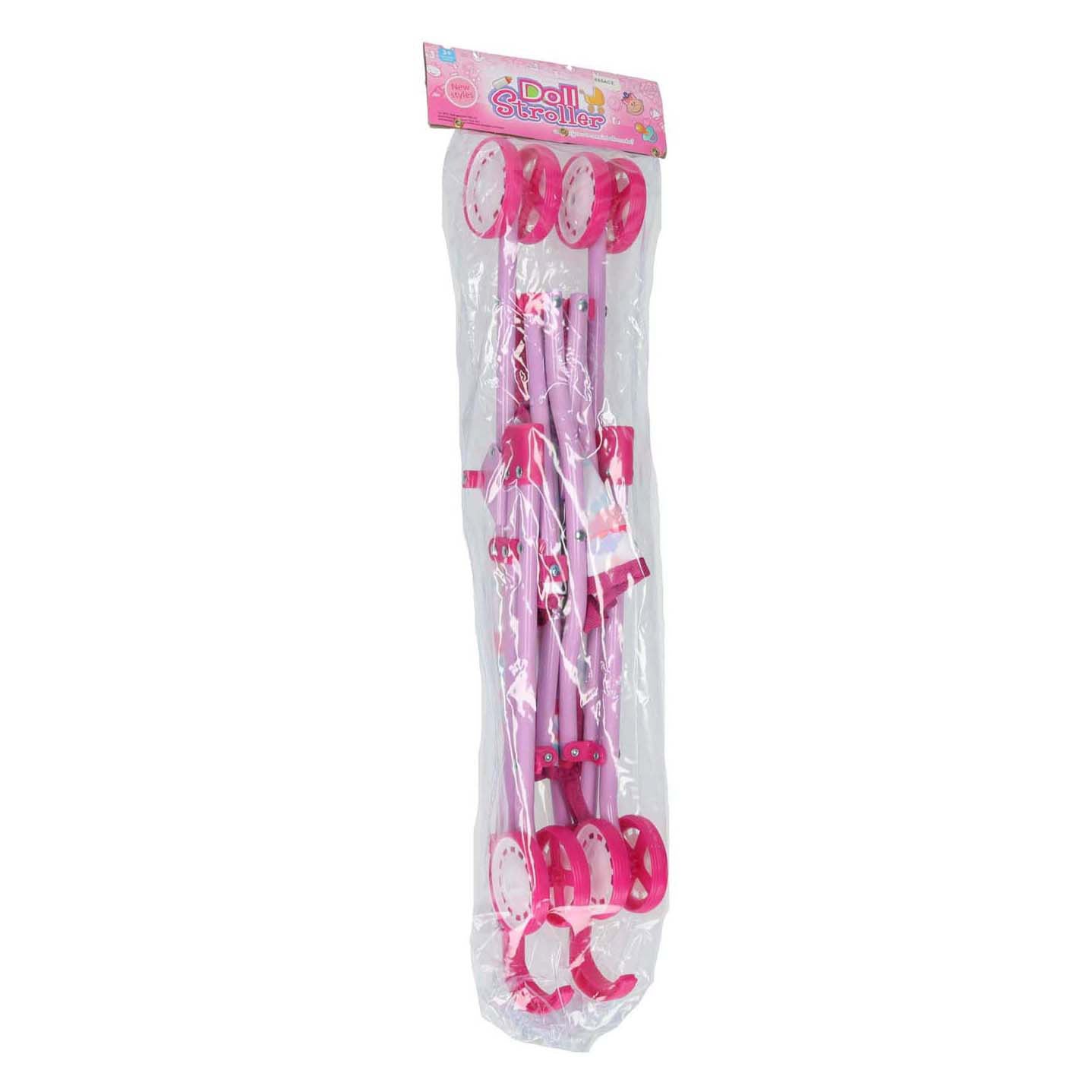 Jono speelgoed poppenbuggy hartjes roze