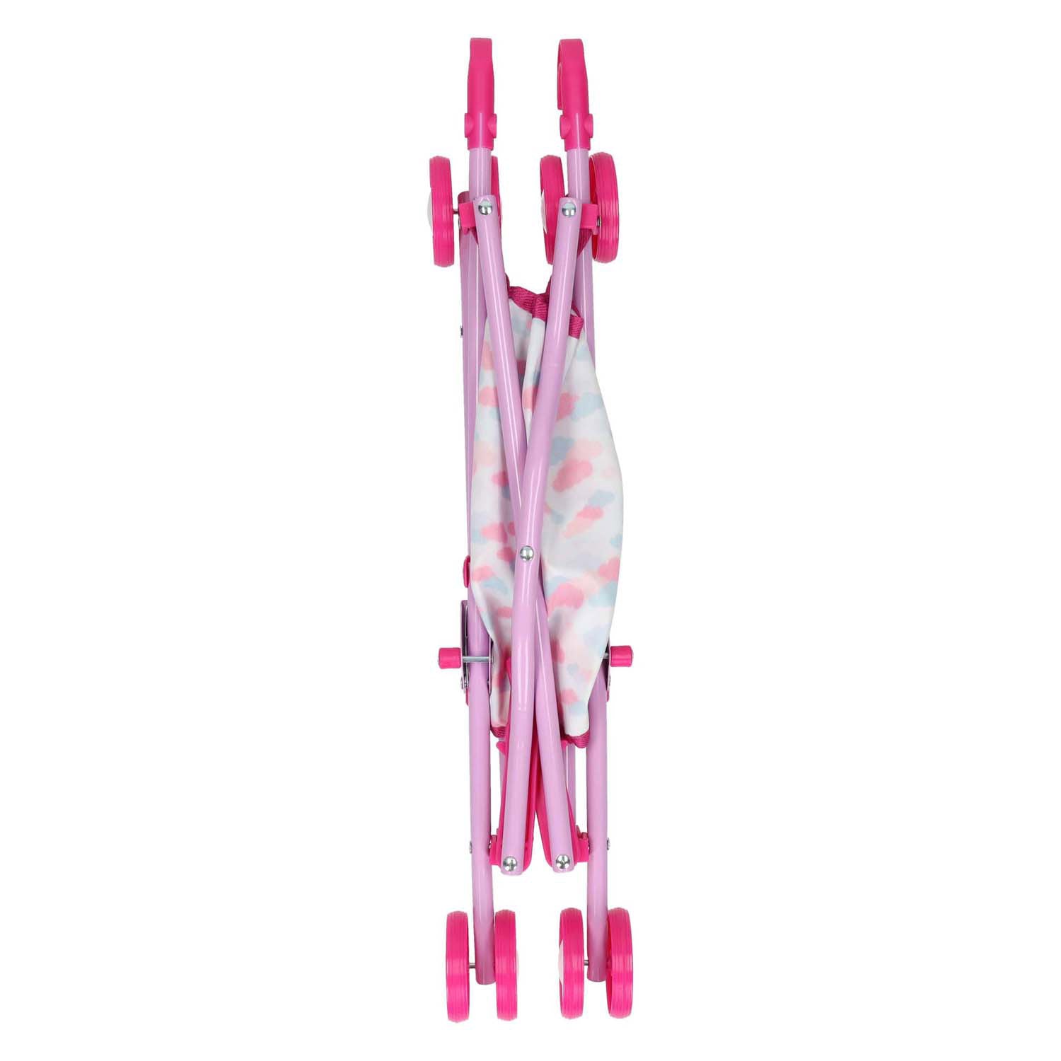 Jono speelgoed poppenbuggy hartjes roze