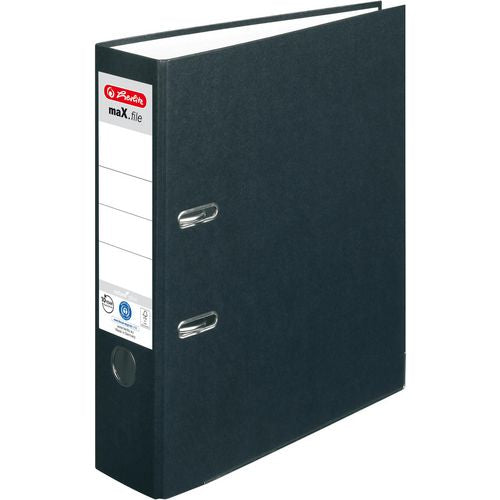 Abi ordner protect plus herlitz karton rugbreedte a4 8cm zwart zelfklevend etiket