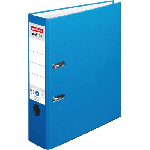 Abi ordner protect plus herlitz karton rugbreedte a4 8cm blauw zelfklevend etiket
