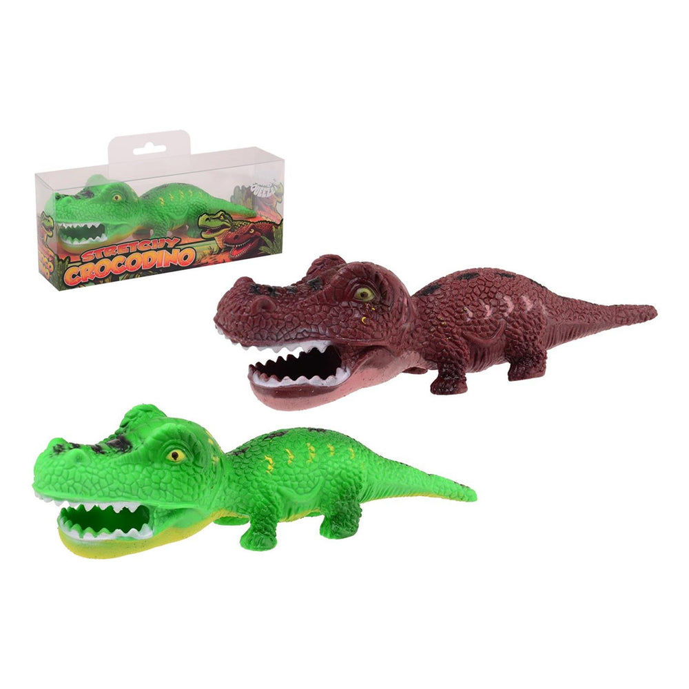 Johntoy stretch krokodil 20cm dino in transparante box