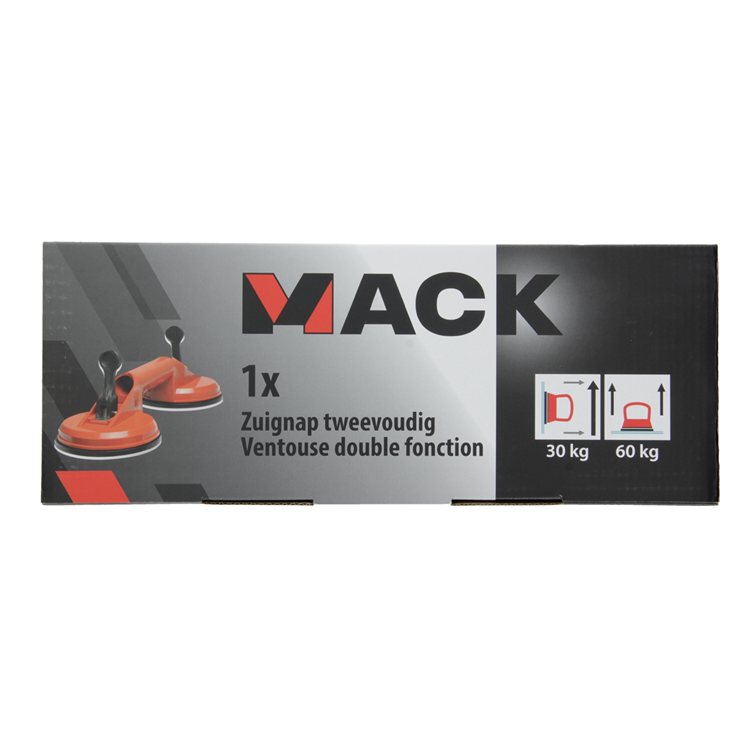 Mack 1004636 - zuignap dubbel rood ø 12cm | 4 stuks