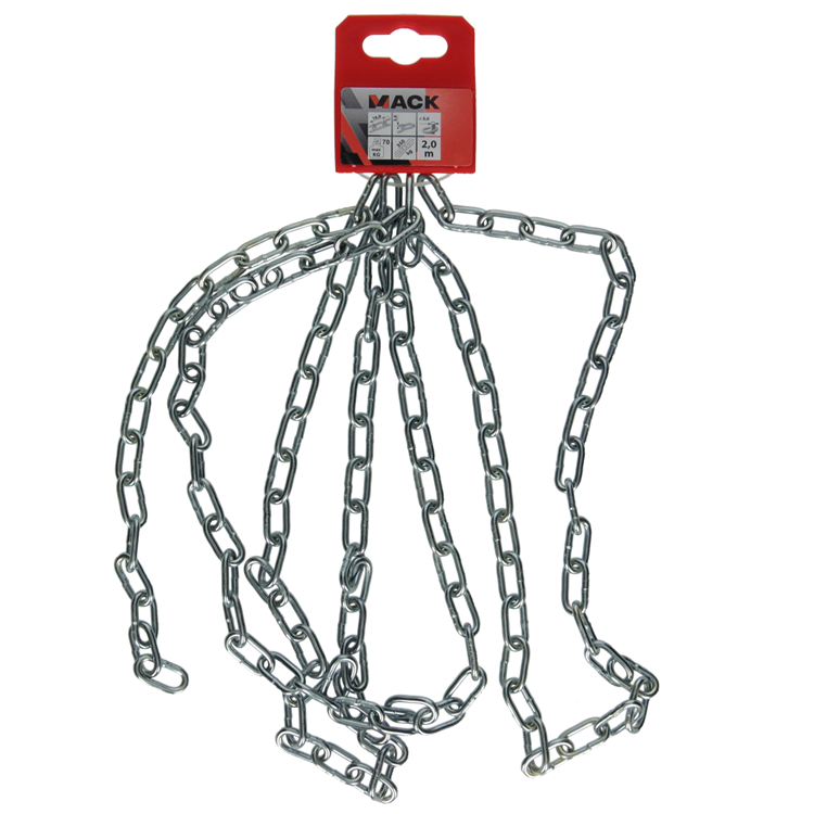 Mack 1004995 - ketting schakel kort din5685-2ø 3mm l 16mm 2m wwl 40 kg | 5 stuks