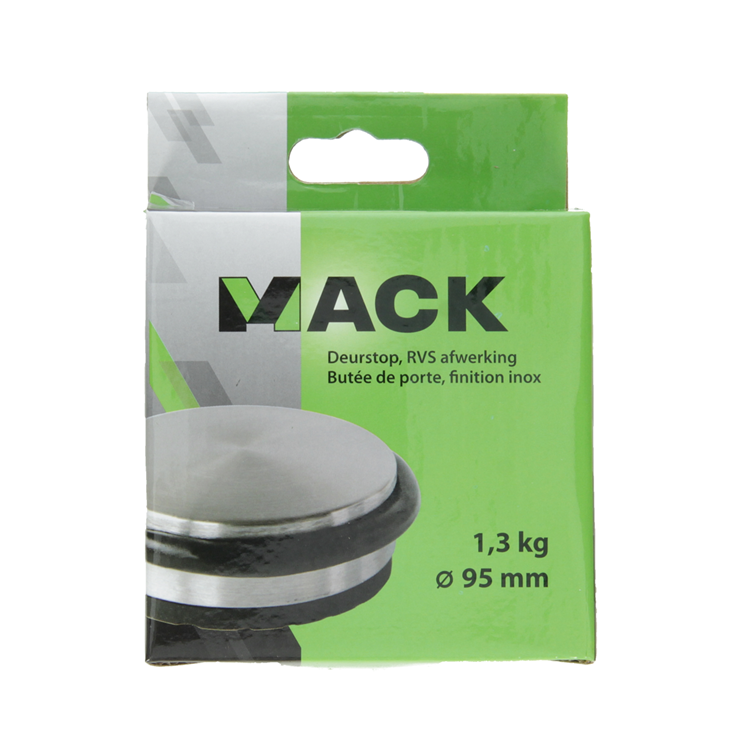 Mack 1005318 - zware deurstop inox look 1,3 kg ø 95 mm 1 st pc | 6 stuks