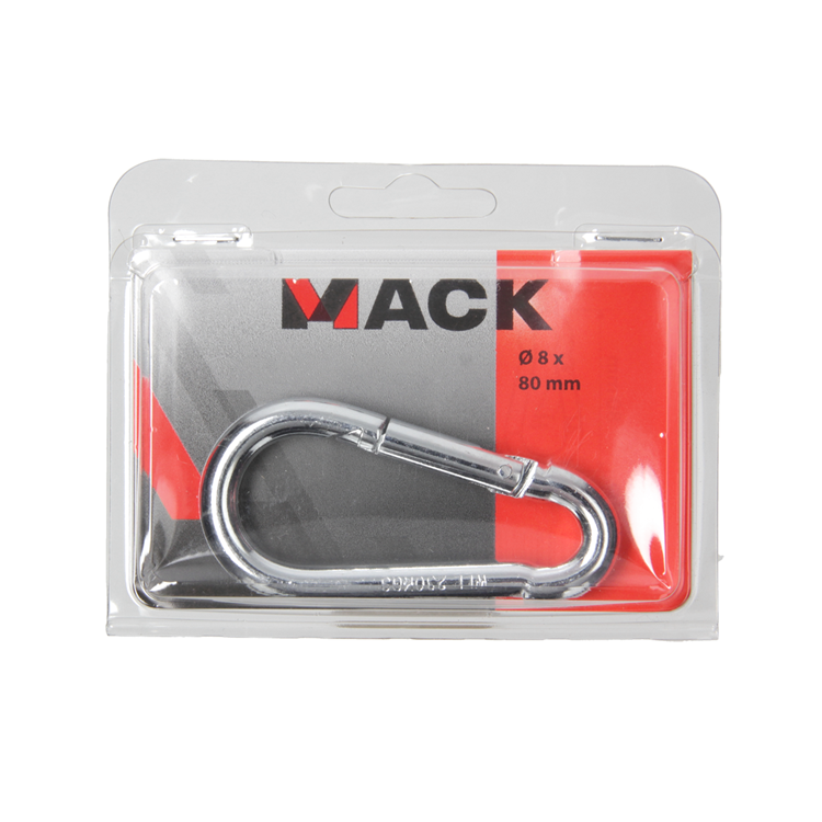 Mack 1006849 - 1 karabijnhaak + veer verzinkt bl 80x8mm | 5 stuks