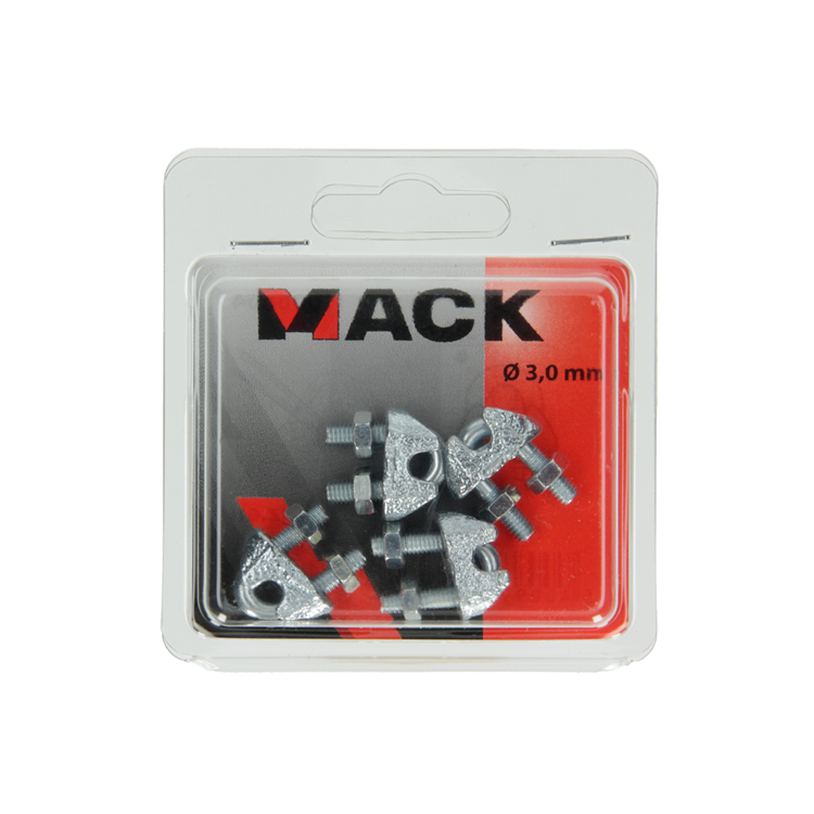 Mack 1006864 - 4 staaldraadklemmen crosby verzinkt 3mm bl | 5 stuks